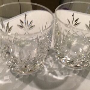 Set of 2 Vintage Lenox Crystal on the Rocks Glasses-Lenox Etched on bottom